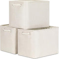 Bidtakay Large Storage Baskets for Shelves 3 Pack Fabric Storage Bins for Organizing Linen Collapsible Organizer for Closet-Light Biege-Ruum Studio Home