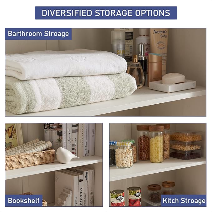 JXQTLINGMU Farmhouse Kitchen Pantry Cabinet - 72" Tall Wood Kitchen Storage Cabinets with Adjustable Shelves & 2 Barn Style Doors & Drawer, Versatile Storage for Dining Room, Bathroom, Antique White-Ruum Studio Home
