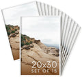 HAUS AND HUES 20x30 White Metal Picture Frames - Features Premium Aluminum, Vertical & Horizontal Hang, Shatterproof Plexiglass - Perfect for Home, Room, Office (20x30 in, White, Set of 15)-Ruum Studio Home