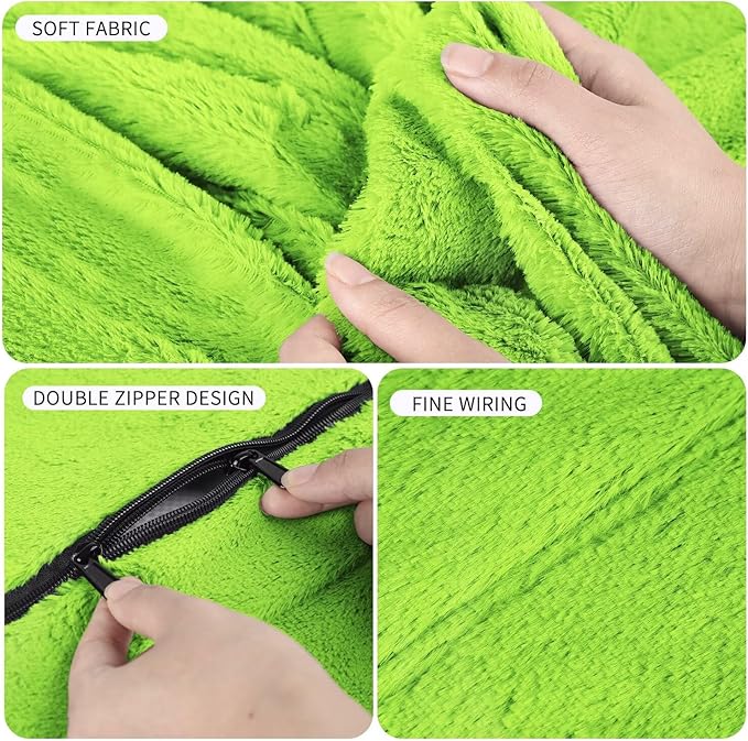 Bean Bag Chair for Adults 4FT,Soft Removable Cover for Teens/Girls Bedroom,Fluffy Giant Round Floor Beanbag Lounger Chairs (No Filler,Green)-Ruum Studio Home