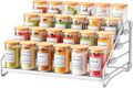 RCHYFEED 4 Tier Spice Rack Organizer, Spice Organization for Cabinet,Pantry, Countertop,Tiered Spice Rack Easy Visibility,Depth Expandable Seasoning Shelf for Kitchen Cabinet Organizer,Silver-Ruum Studio Home