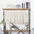 Sutuo Home Boho Sheer Curtain Valance Crochet Lace with Bohemian Hollow Knitted Handmade Tassels, Short Rustic Window Treatment for Kitchen Cafe, Rod Pocket, 1 Panel 59" W x 24" L,Beige-Ruum Studio Home