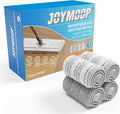 JOYMOOP Flat Mop Pads, Microfiber Mop Cleaning Pads, Washable Pads, Pads Replacement for JOYMOOP Flat Mop or Mop Bucket Set, Pack of 4 Refills 13inch - Grey and Stripe-Ruum Studio Home