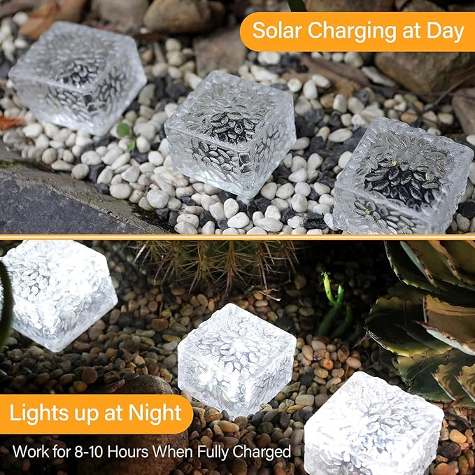 Solar Brick Lights - Outdoor Waterproof Patio & Garden Decor (6 Packs for Patio, Yard, Walkway, Pathway)-Ruum Studio Home