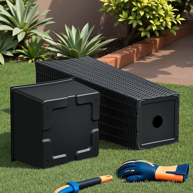 Devoko Resin Tall Planters for Outdoor Plants Set of 2, Large Taper Outdoor Planter Pots with 4 Drainage Holes, Flower Pots Modern Decor for Porch, Patio, Backyard, Home Garden (Black, 24")-Ruum Studio Home
