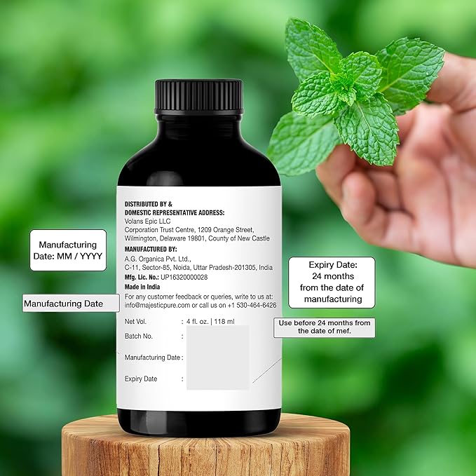 Majestic Pure Peppermint Essential Oil with Glass Dropper - 4 Fl Oz Pack of 2-100% Pure and Natural Peppermint Oil - Premium Grade Essential Oils for Diffuser, Aromatherapy, Soap and Candle Making-Ruum Studio Home