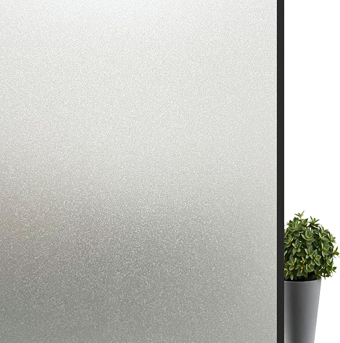 Window Privacy Film, Frosted Glass Window Film,for Glass Windows Cover, Static Cling, Removable, Reusable, Anti-UV, Anti-Glare, Heat Blocking (Pure, 17.5X78.7 Inch)-Ruum Studio Home