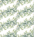 Eucalyptus Leaves Placemat Set of 6 Seasonal Summer Plastic Table Mats Spring Green Leaves Themed Place Mats Rustic Vintage Table Decoration for Indoor Outdoor Party Kitchen Dining-Ruum Studio Home