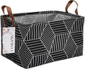 FANKANG Storage Basket,Nursery Hamper Canvas Laundry Basket Foldable with Waterproof PE Coating Storage, Office, Bedroom, Clothes,Toys (Rec-Black Cube)-Ruum Studio Home