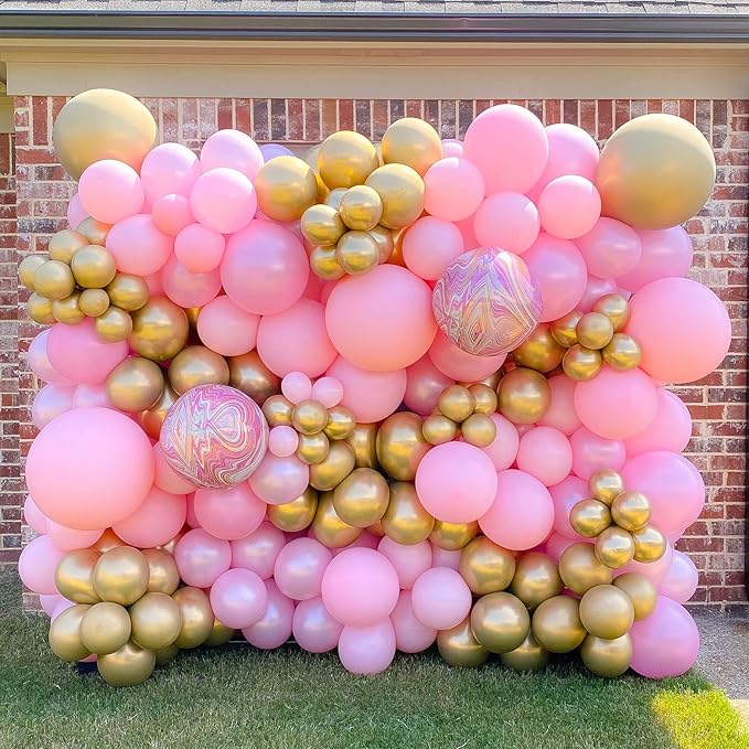 130pcs Pink Balloons Different Sizes 18" 12" 10" 5" Party Latex Balloons for Birthday Baby Shower Wedding Anniversary Princess Theme Party Decorations-Ruum Studio Home