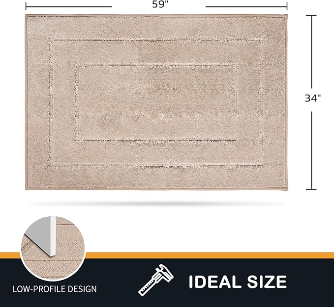 PURRUGS Dirt Trapping Door Mat 34" x 59", Non-Slip/Skid Machine Washable Entryway Area Rug, Dog Doormat, Super Absorbent Welcome Mat for Muddy Wet Shoes and Paws, Beige-Ruum Studio Home