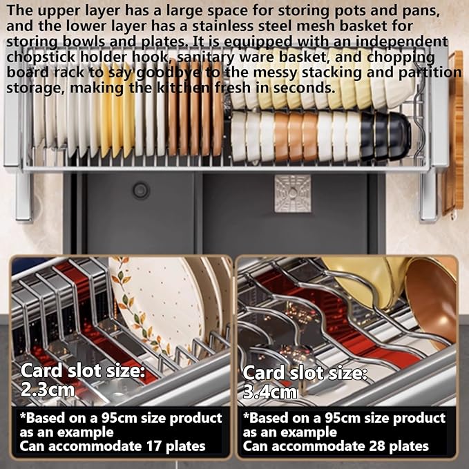 Kitchen Sink Rack Sink Above The Dish Drain Dish Washing Rack Stainless Steel Multifunctional Dish Storage Rack,Over The Sink Drying Rack for Dishes(1,65cm/25.6in)-Ruum Studio Home