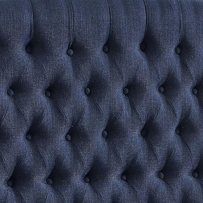 24KF Upholstered Tufted Button Linen Fabric Headboard,Comfortable Fashional Headboard King/CA King Size,Navy Blue-Ruum Studio Home