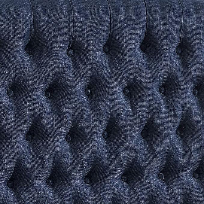 24KF Upholstered Tufted Button Linen Fabric Headboard,Comfortable Fashional Headboard Queen/Full Size,Navy Blue-Ruum Studio Home