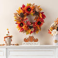 Glitzhome 24''D Fall Wreath with Hanger, Artificial Autumn Wreath for Front Door with Sunflower, Pinecone and Berry, Harvest Wreaths Decor for Indoor Outdoor Holiday Decoration-Ruum Studio Home