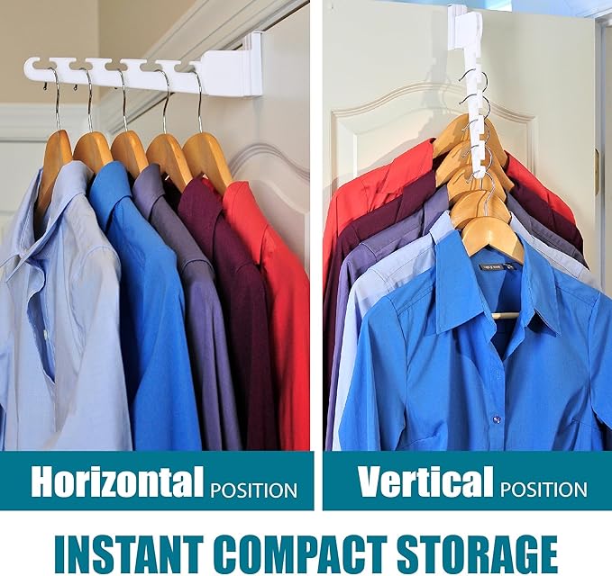 Wonder Hanger Over The Door 3-Pack Organizer for Clothes Hangers, Space-Saving Cascading Hanger Hooks, White-Ruum Studio Home