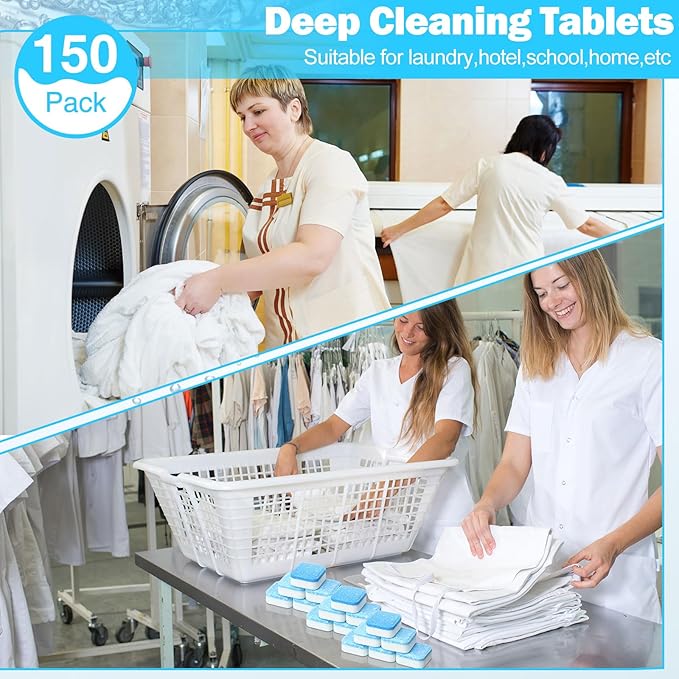 150 Pcs Washing Machine Cleaner Washing Machine Tablets Deep Cleaner Tablets for Front Loader and Top Load Washer-Ruum Studio Home