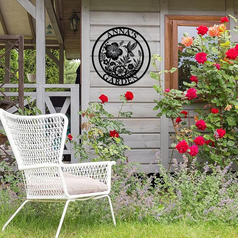Custom Metal Garden Sign, Personalized Metal Home Garden Sign, Garden Gecor for Outside, Personalized Garden Signs with Name, Flower Garden Sign, Mom Grandma Women gifts-Ruum Studio Home