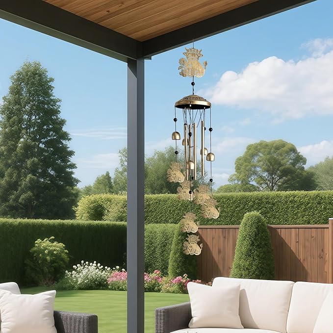 Highland Cow Wind Chimes for Outside,Metal Highland Cow Decor Windchimes Indoor/Outdoor Garden Patio Yard Home Decoration,Gifts for Men Women,Mom Grandma Wife Friends Birthday, Sympathy Memorial-Ruum Studio Home