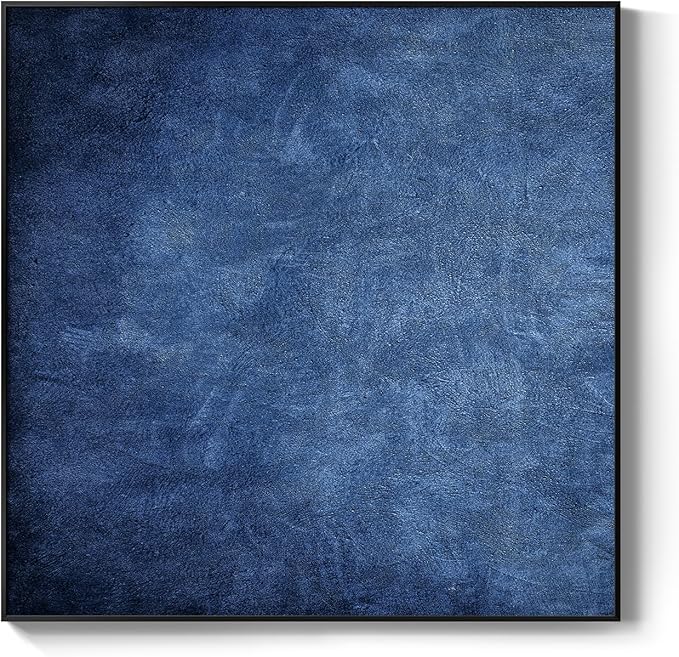 Framed Navy Blue Modern Abstract Wall Art, Canvas Paintings Artwork for Walls, Minimalist Blue Art Prints Pictures for Living Room, Hallway, Bedroom, Office, Bathroom Wall Decor -24x24 Inch-Ruum Studio Home