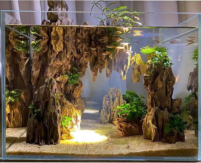 Dragon Rocks Aquarium Rock aquascaping Natural Stone Rocks Fish Tank Decor Rocks for Aquariums Landscaping Model Tank Decoration Aquarium Miniature -20Lb (2-8 inch)-Ruum Studio Home