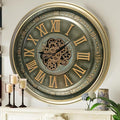 32'' Inch Real Moving Gear Wall Clock Ireland Line (Brass Antique, 32 inches (80 cm))-Ruum Studio Home