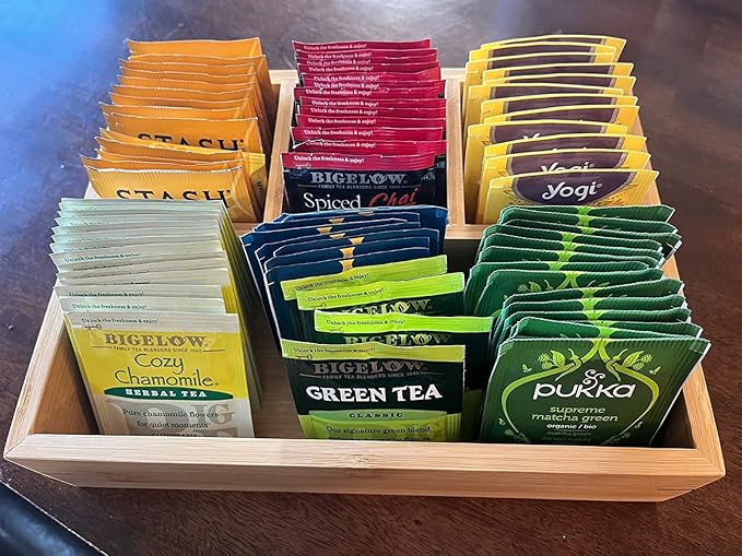 Tea Bag Holder and Storage Organizer - Sugar Packet and Coffee Station Condiment Organizer-Ruum Studio Home
