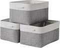 TheWarmHome Storage Bins for Shelves - 13.8L×9.8W×6.7H inch 3 Pack Medium Collapsible Storage Baskets for Organizing | Fabric Storage Cubes for Linen Closet Toy Home (White&Grey)-Ruum Studio Home