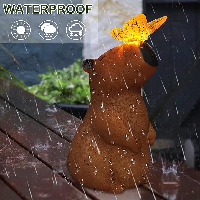 Attivolife Garden Solar Outdoor Statues Capybara Light, Outside & 7 Color Change Lamp, Patio Easter Ornament for Lawn Balcony Porch Yard Art Decor, for Mom Grandma-Ruum Studio Home