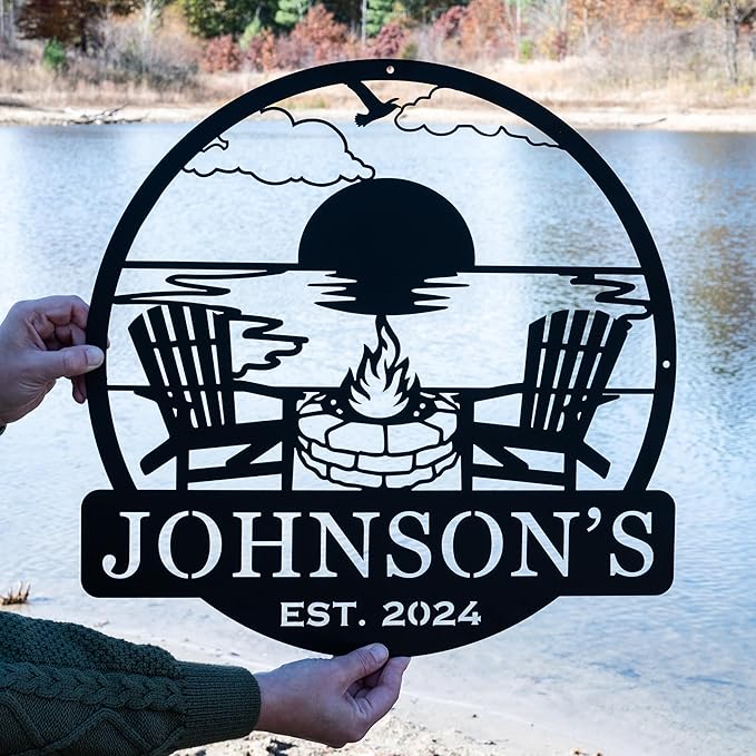 Custom Campfire Sign | Metal Outdoor Sign | Camper Decor | Personalized Camping Gifts | Fire Pit Sign | Outdoor Decor Cabin Sign | Campsite Sign-Ruum Studio Home