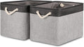 Bidtakay Fabric Storage Baskets with Handles [2-Pack] Large Canvas Organizer 16" X 11.8" X 11.8" Foldable Tall Baskets Rectangular Gift Basket Decorative Storage Bins for Closet, Home(Black&Grey)-Ruum Studio Home