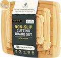 3 packs Bamboo Cutting Board Set Non Slip Feet Over Sink For Kitchen Meal Prep & Serving Brides Her Wedding Day Bridal Shower Engaged Wed House Christmas Married Future Unique Cool Gifts-Ruum Studio Home
