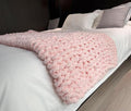 Chunky Knit Blanket Throw 40"x60", Chenille Throw Blankets, Handmade Warm & Cozy Blanket Couch Bed Home Decor, Soft Breathable Fleece Banket, Christmas for Couch Bed Sofa Best Gift (Pink)-Ruum Studio Home