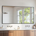 Bathroom Mirror 60" x 30", Large Rectangle Wall Mirror, Black Metal Frame Wall Mounted Mirrors for Bathroom, Vanity, Bedroom, Entryway Decor(Horizontal/Vertical)-Ruum Studio Home