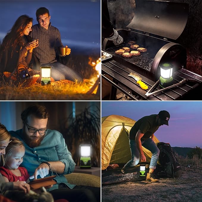 Lepro 1500LM Battery Powered LED Camping Lantern, Waterproof Tent Light with 4 Light Modes, Camping Essentials, Portable Lantern Flashlight for Camping, Emergency Light, Power Outage, Not Rechargeable-Ruum Studio Home