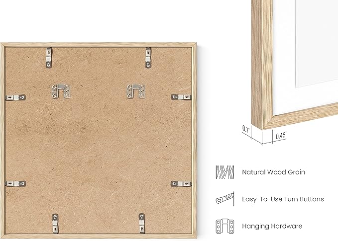 HAUS AND HUES Beige Square Frame Set of 1-16x16-Ruum Studio Home