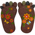 Stepping Stones Outdoor - Garden Decorative Stones for Patio, Deck, Garden or Sidewalk Home Decor Footprint Shaped Stepping Stones Set of 2 （Dark Brown）-Ruum Studio Home