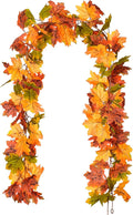 DearHouse 2 Pack Fall Garland Maple Leaf, 5.9Ft/Piece Hanging Vine Garland Artificial Autumn Foliage Garland Thanksgiving Decor for Home Wedding Fireplace Party Christmas (Green)-Ruum Studio Home