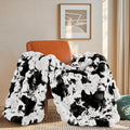 Touchat Cow Print Blanket for Couch, Faux Fur Throw Blanket, Super Heavy Warm Cozy Blankets for Bed Sofa, Bubble Plush Fuzzy Soft Mink Blanket for Living Room Bedroom, Cow Black-Ruum Studio Home