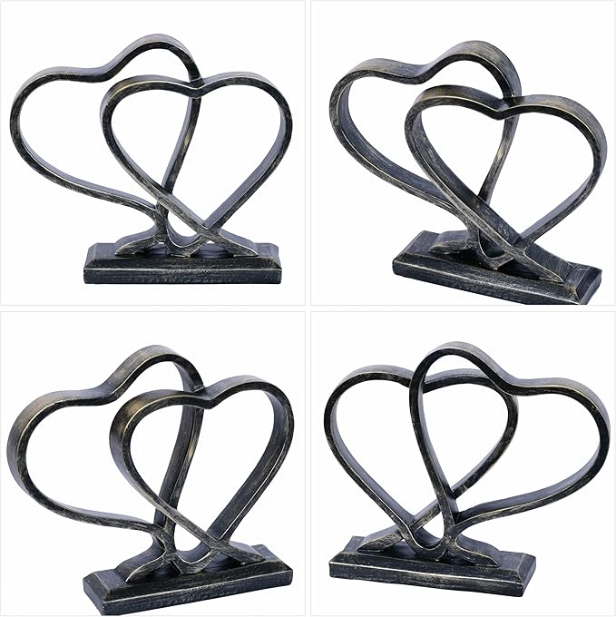 Heart Sculpture for Living Room Decor Heart Decoration Gift for Her and Him Love Wedding Anniversary Couples Gift Modern Heart Statue for Home Coffee Table Dining Table Centerpiece Birthday Gift-Ruum Studio Home