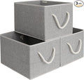 StorageWorks Storage Baskets for Shelves, Foldable Fabric Closet Storage Bins with Handles, Fabric Storage Bins Clothes Organizer, Gray, 3-Pack, Extra Large-Ruum Studio Home