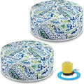 2 Pack Outdoor Inflatable Ottoman Waterproof Inflatable Pouf Foot Rest with Handle D21 x H9 Portable Outdoor Foot Rest for Patio Garden Camping or Home-Ruum Studio Home
