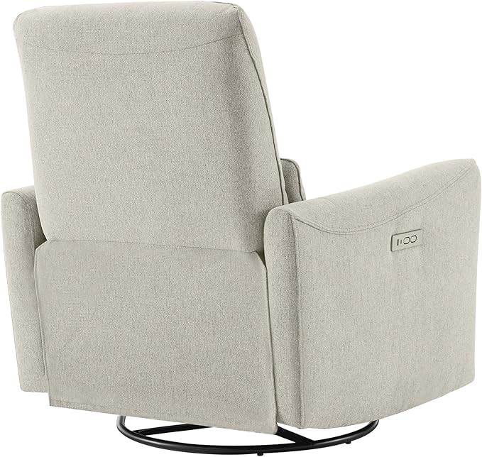 CHITA Power Recliner Chair Swivel Glider, FSC Certified Fabric Living Room Nursery Reclining Sofa Chair with Lumbar Support, Dove Grey-Ruum Studio Home