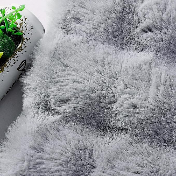 UKELER Plush Furry Throw Blanket Large Super Soft Fluffy Blankets Throws for Bed, Couch, Sofa, Office, Camping Plush Shaggy Faux Fur Blanket 60''x80'' Grey-Ruum Studio Home
