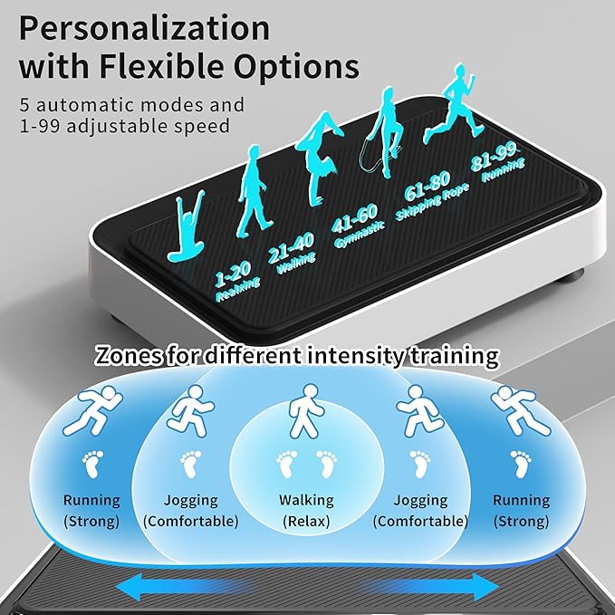 Vibration Plate Exercise Machine, Whole Body Workout Power Vibrate Fitness Platform Vibration Plate for Lymphatic Drainage, Home Training Equipment for Weight Loss & Toning-Ruum Studio Home