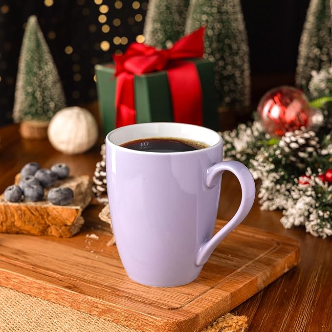GBHOME 16oz Coffee Mugs Set of 6, Large Ceramic Coffee Mugs for Man, Woman, Dad, Mom, Modern Coffee Mugs Set with handle for Tea/Latte/Cappuccino/Milk/Cocoa. Dishwasher&Microwave Safe,Puple-Ruum Studio Home