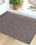 LUMI Ultra Thin Door Mat for Entryway, Low Profile Non Slip Rubber Backing Indoor Doormat, Easy Clean Welcome Entrance Mat for Inside House, Patio,Brown 24"x36"-Ruum Studio Home