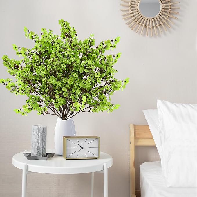 Sggvecsy 10 Pcs Babys Breath Artificial Flowers Gypsophila Bouquets Bulk Real Touch Fake Silk Flowers for Home Wedding DIY Floral Arrangement Kitchen Table Centerpiece Festival Decoration (Green)-Ruum Studio Home