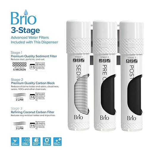 Brio 700 Series Moderna 3-Stage Filter Reduces PFAS & MicroplasticsTouch-Less Countertop Bottle-Less POU Tri-Temperature Digital Water Cooler Dispenser-Ruum Studio Home