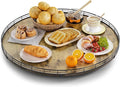 Lazy Susan Turntable Organizer for Table Top, 24’’ Round Wooden Lazy Susan for Cabinet Kitchen Countertop Pantry Dining Coffee Table for Condiments Spices, Rustic Bathroom Vanity Tray for Soap Candle-Ruum Studio Home